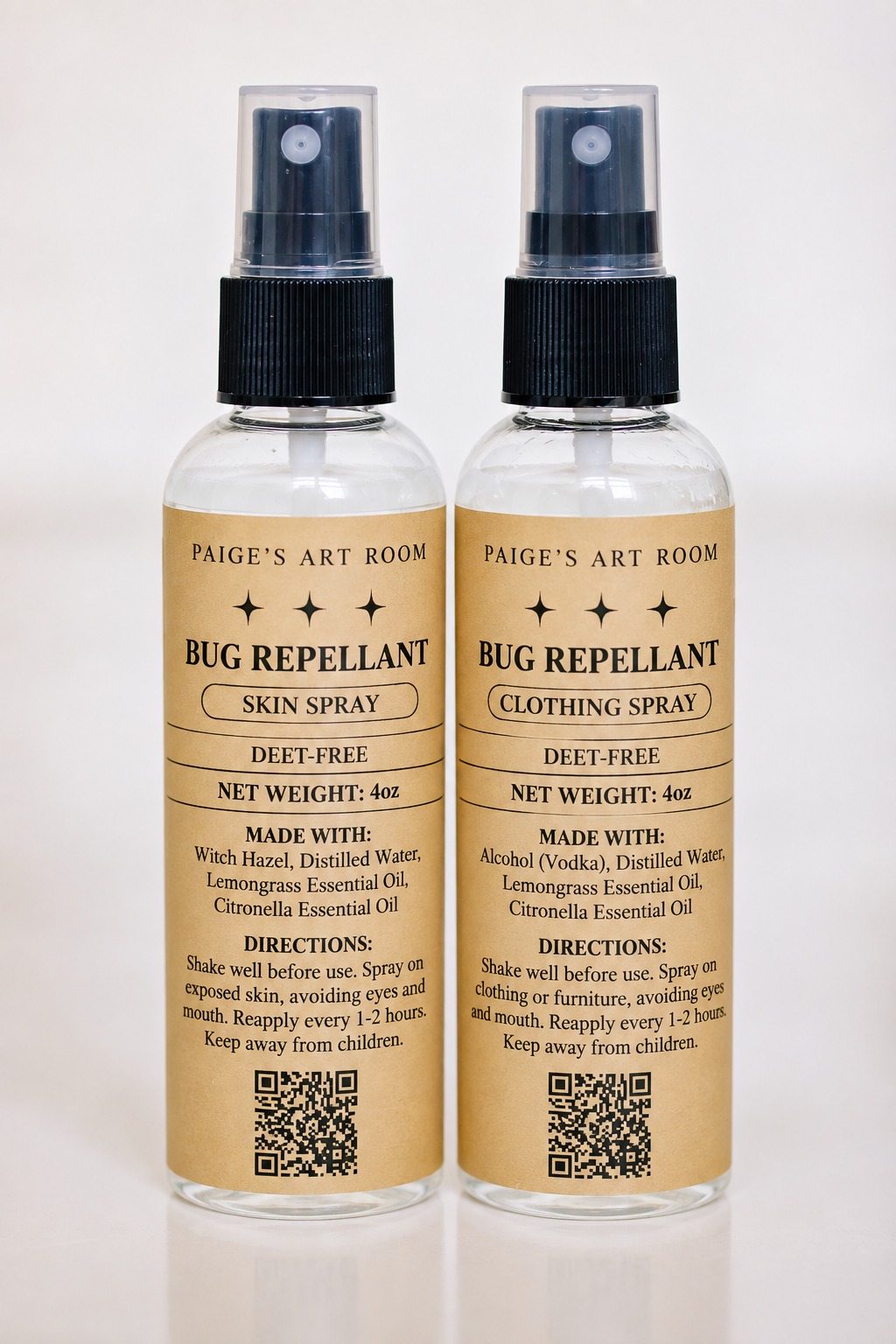 DEET-free bug repellent skin spray from Paige’s Art Room